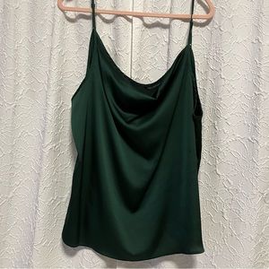 Plus Size Green Cowl Tank Top